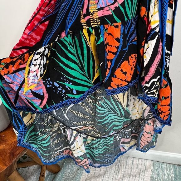 ✨ 3 for $25 ✨Flying Tomato Off The Shoulder Tropical Print Maxi Dress Size L - Picture 6 of 11